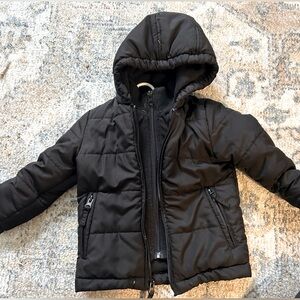 Black zip up jacket, size 24months or 2T,